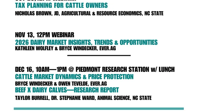 flyer describing winter management series offerings