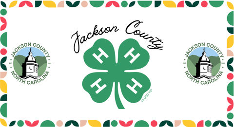 Jackson County Seal and 4-H Clover in a colorful border