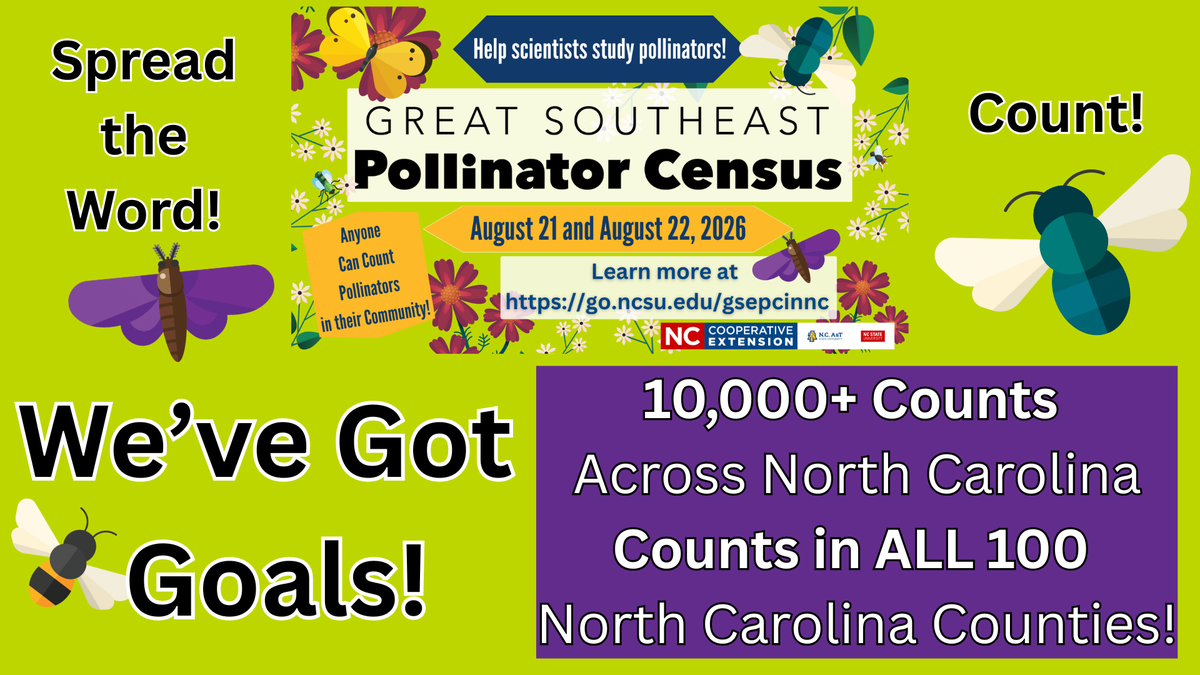 we've got goals for north carolina for the great southeast pollinator census
