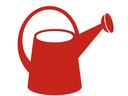 Red watering can