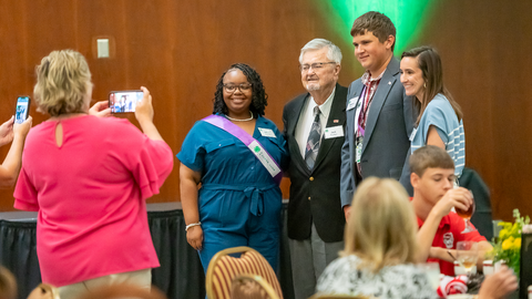 4-H members and donors pose for a photo at the 2024 NC 4-H Youth and Donor event.