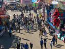 Image of State Fair, people walking, attractions