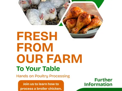 Poultry Processing demonstration May 15th from 8-1. Register at go.ncsu.edu/wgbwmwk Location will be in Halifax, and announced as we get closer to date. Registration cost is $15