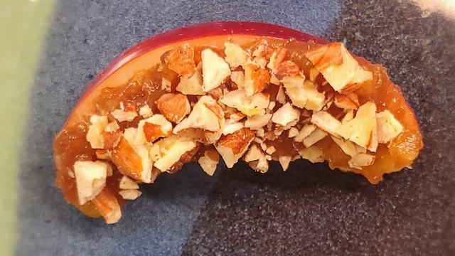 Apples slice with dates on top