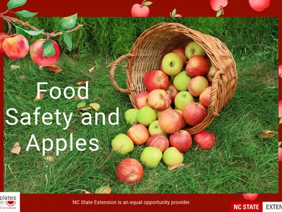 Food Safety and Apples. with Safe Plates by NC State Extension logo and NC State Extension logo