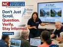Residents compare real and AI-generated images during an AI safety session.