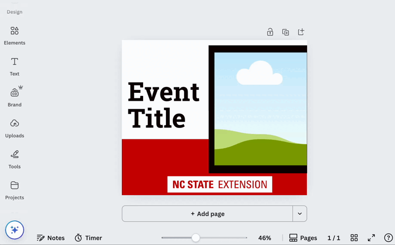 Animated GIF demonstrating choosing brand colors in Canva