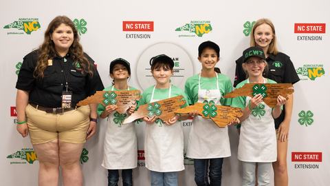Members of the Cabarrus County Whisk Takers pose with their gold award during the 2026 Dinah Gore 4-H Healthy Food Challenge.