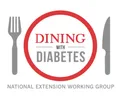 dining with diabetes logo fork, plate, knife