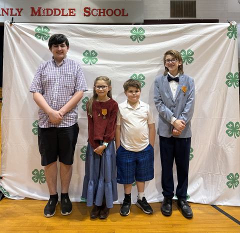 Moore County 4-Her's at District Activity Day During Awards Ceremony