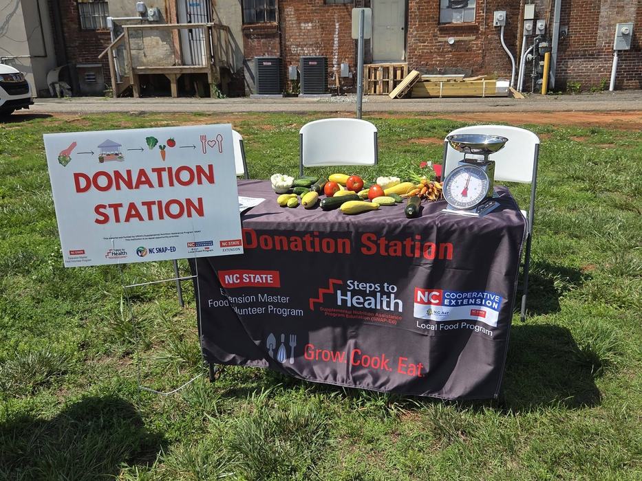 Donation Station table set up