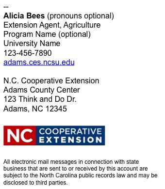 screenshot of an email signature