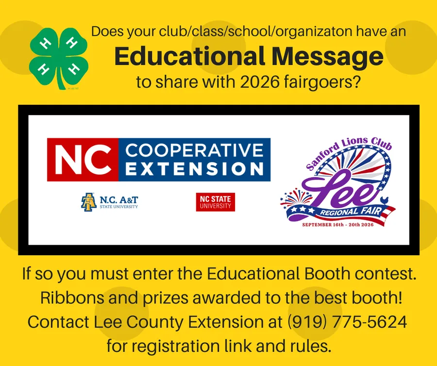 Does your club have an educational message to share with fairgoers? If so you must enter the educational booth contest.