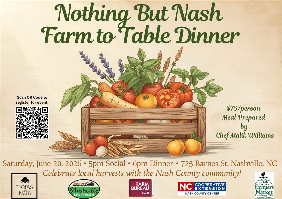 flyer with information about farm to table dinner