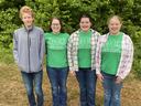 Forsyth County top scoring Senior Division WHEP Team (L-R): John Tyler, Lucy Mehaffey, Calloway Mehaffey, and Maggie Mehaffey.