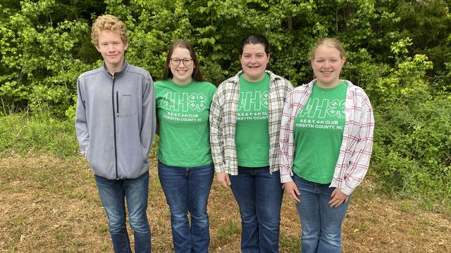 Forsyth County top scoring Senior Division WHEP Team (L-R): John Tyler, Lucy Mehaffey, Calloway Mehaffey, and Maggie Mehaffey.