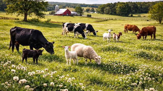 Animals grazing