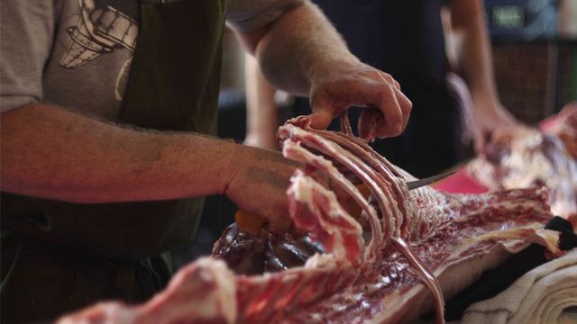 photo of lamb processing