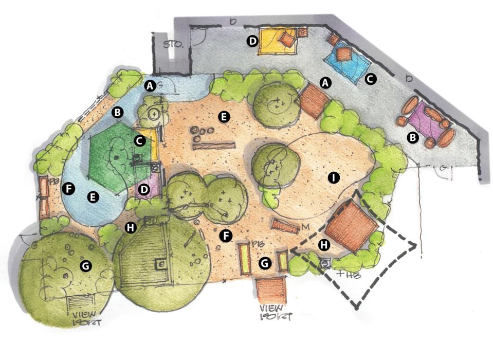 professional landscape architect rendering of a design plan