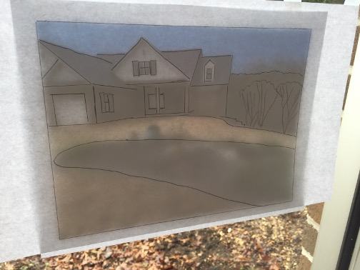 landscape design tracing on window