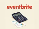 Eventbrite logo with calculator and financial report