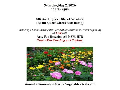 Bertie County Master Gardener 2026 Plant Sale. May 2, 11am-6pm. 507 S. Queen St, Windsor. Tea event 1pm.