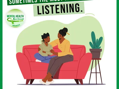 mother and daughter sitting on a couch emphasizing the importance of listening