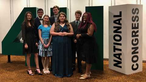 A group of North Carolina 4-H'ers stand together at the annual National 4-H Conference in Atlanta, GA.