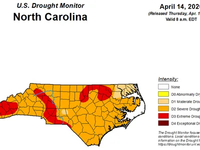 Drought map for April 16, 2026