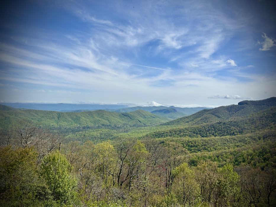View of forests and mountains from Blue Ridge Parkway