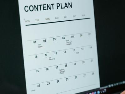 A document that lays out the content schedule of a social media manager.