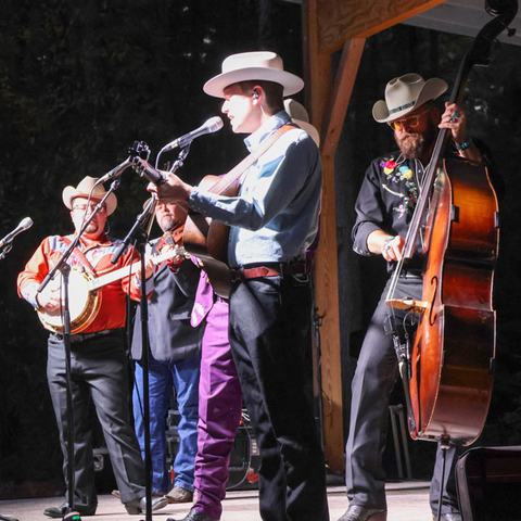 Po' Rambling Boys band on stage performing