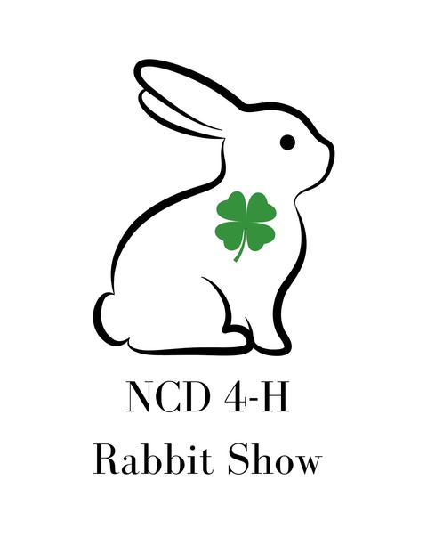 a white rabbit with a 4-H clover on it