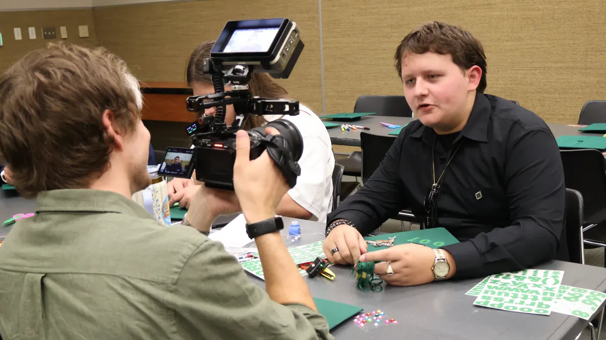 A graduating 4-H member participates in a video interview with National 4-H Council during the inaugural 4-H Signing Season event at the 2026 North Carolina 4-H Congress.