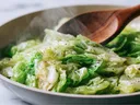 cooking cabbage in a skillet