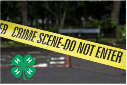 crime scene tap with 4-H logo for a 4-H investigates program