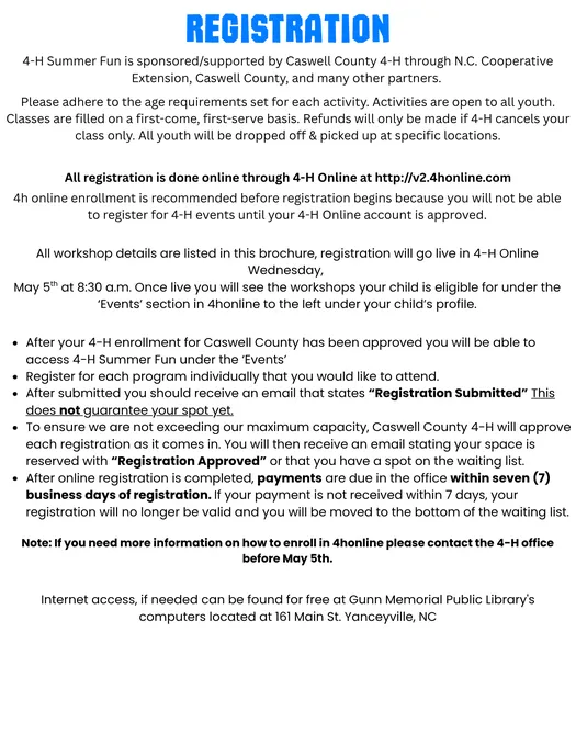 summer fun rules and regulations