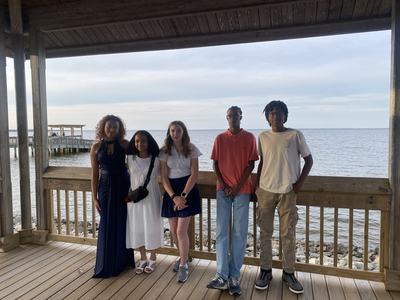 Pictured left to right: Shannon Richardson, Ivana Chukwu, Riley Meyer, Tony Leary II, Devin Leary