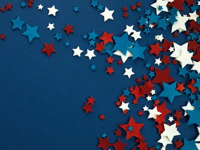 red white and blue stars for July decoration
