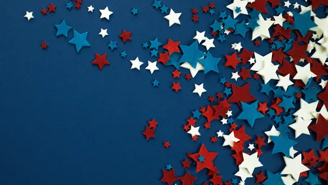 red white and blue stars for July decoration