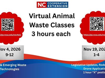 Virtual Animal Waste Continuing Education Credit classes on November 4 and November 19.