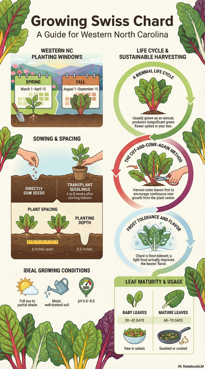Infographic of the life cycle of the Swiss chard plant