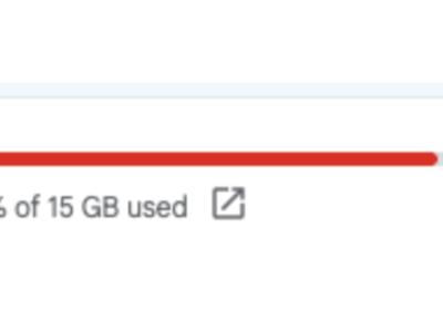 A screen capture showing that 95% of available capacity has been exhausted.