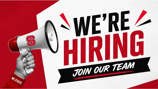 A hand holding a bullhorn saying we're hiring.  Join our team.
