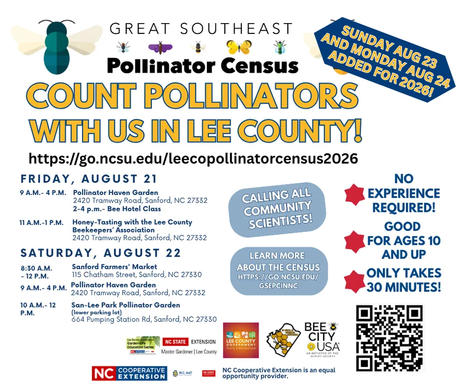 updated calendar of events for the great southeast pollinator census in lee county
