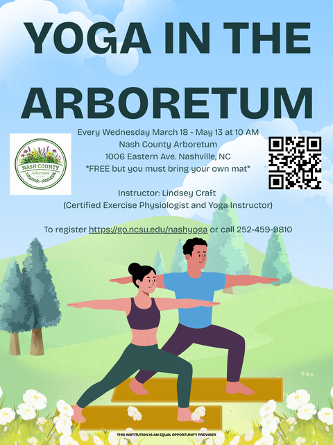 yoga flier with details about event and picture of people