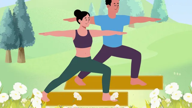 man and woman doing yoga
