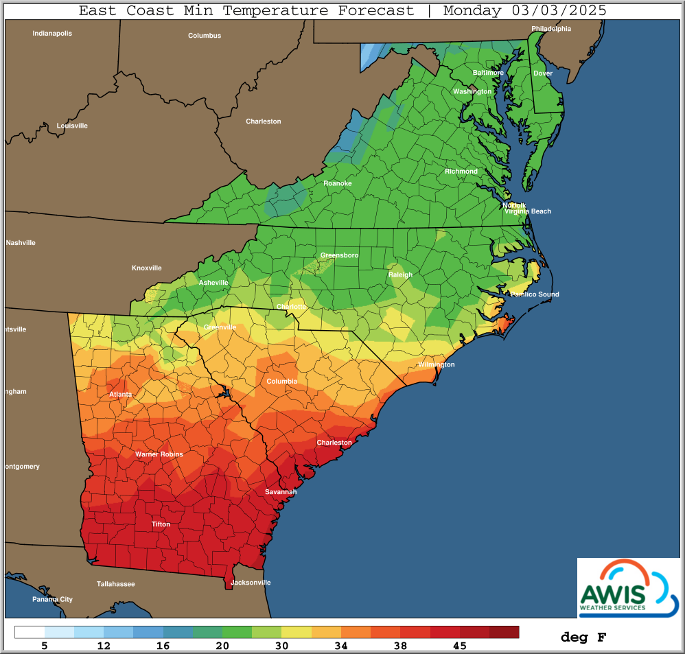AWIS Weather Advisory: POTENTIAL FREEZE Late This Weekend, Into Monday ...