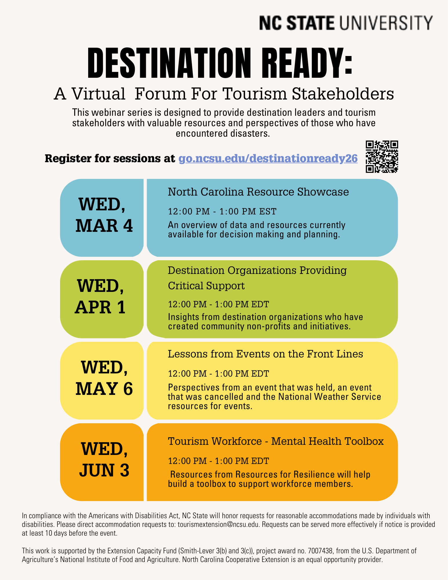New Webinar Series - Destination Ready: A Virtual Forum for Tourism Stakeholders