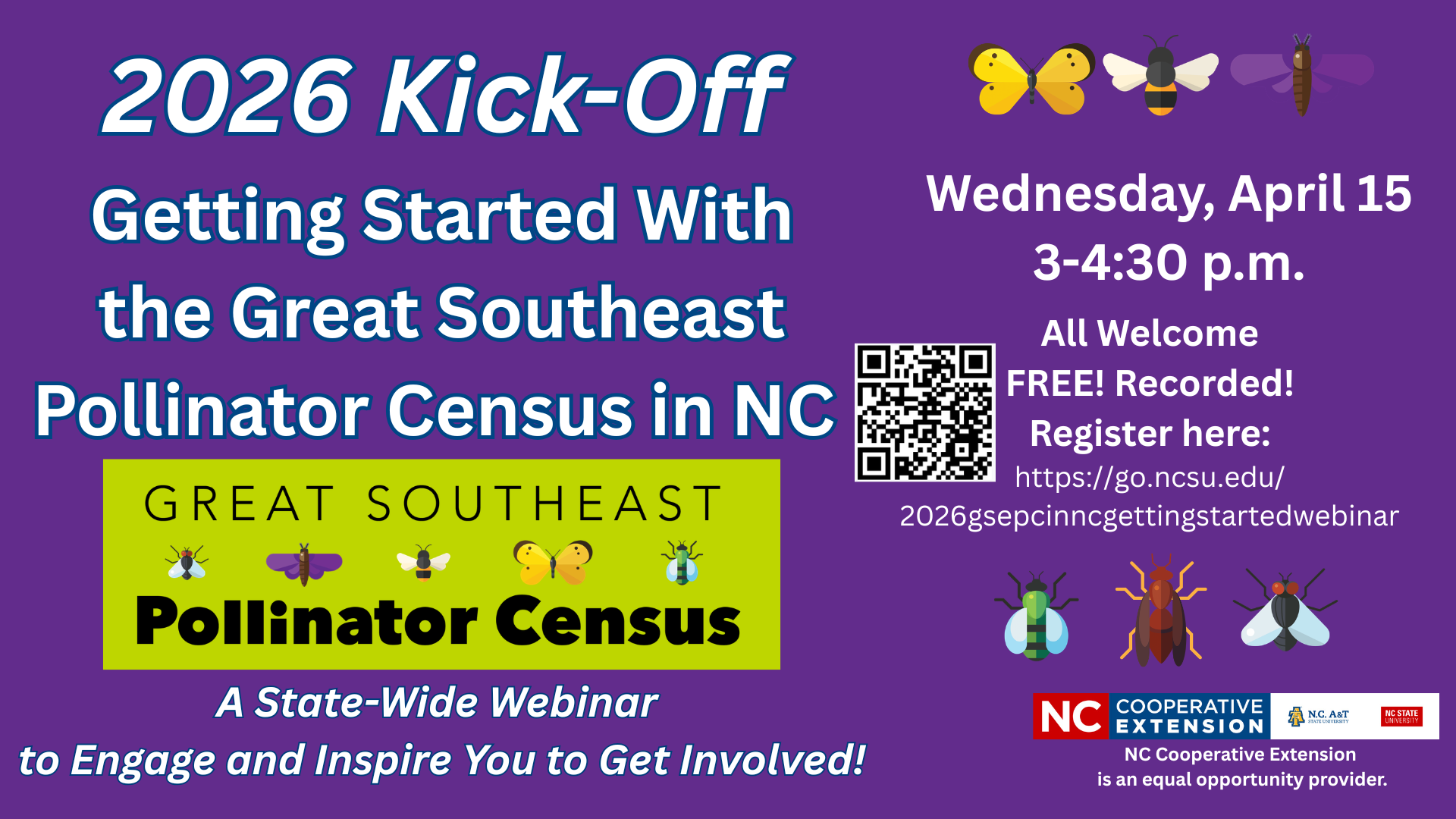 Learn more and get involved with the Great Southeast Pollinator Census in NC in 2026